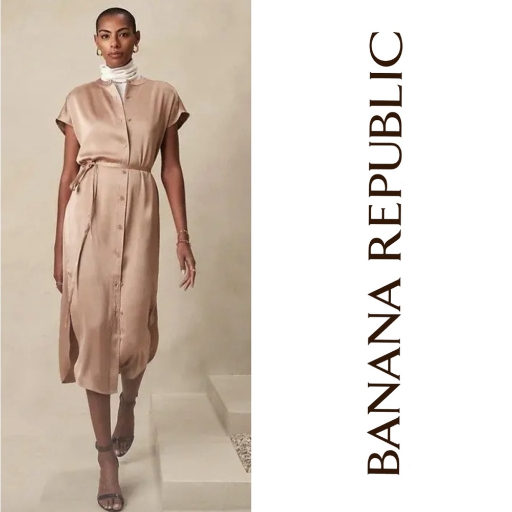 Banana republic SATIN MAXI SHIRTDRESS
